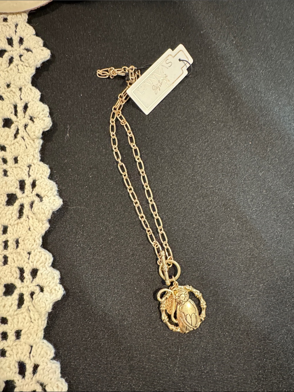 Gold Monkey Pendant Necklace by Canvas Style